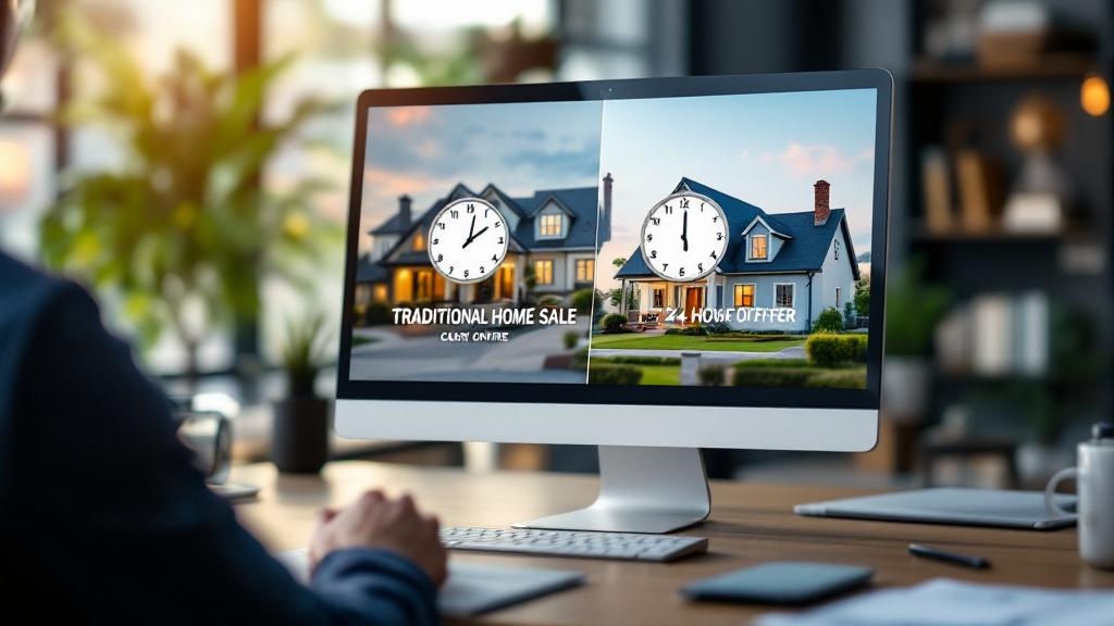 Comparison of traditional home sale timeline versus 24 hour cash offer speed