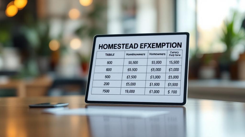 California homestead exemption amounts table showing protection levels by homeowner category