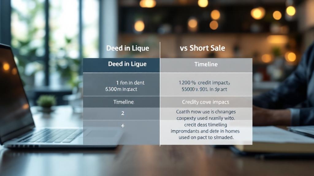 Deed in lieu vs short sale comparison table