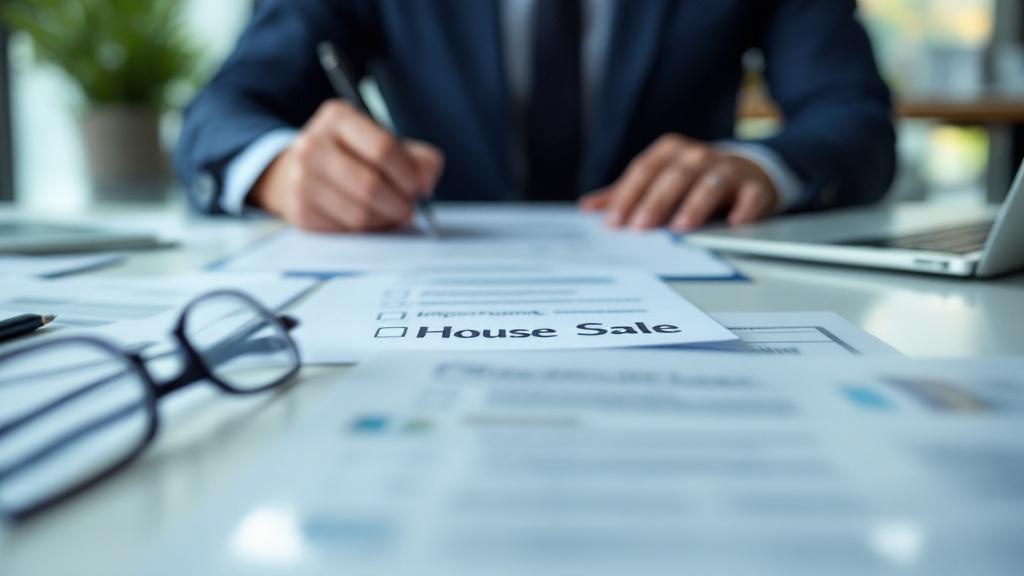 Essential documents needed to sell house checklist with organized paperwork