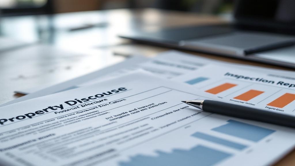 Property disclosure statement and inspection documents for house sale