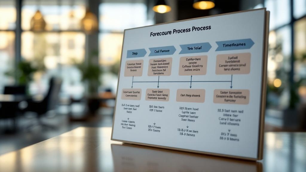 California judicial foreclosure process flowchart with court procedures and timelines