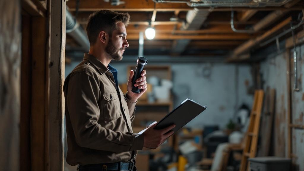 Property assessment process for hoarder house sale showing professional evaluation of cluttered property