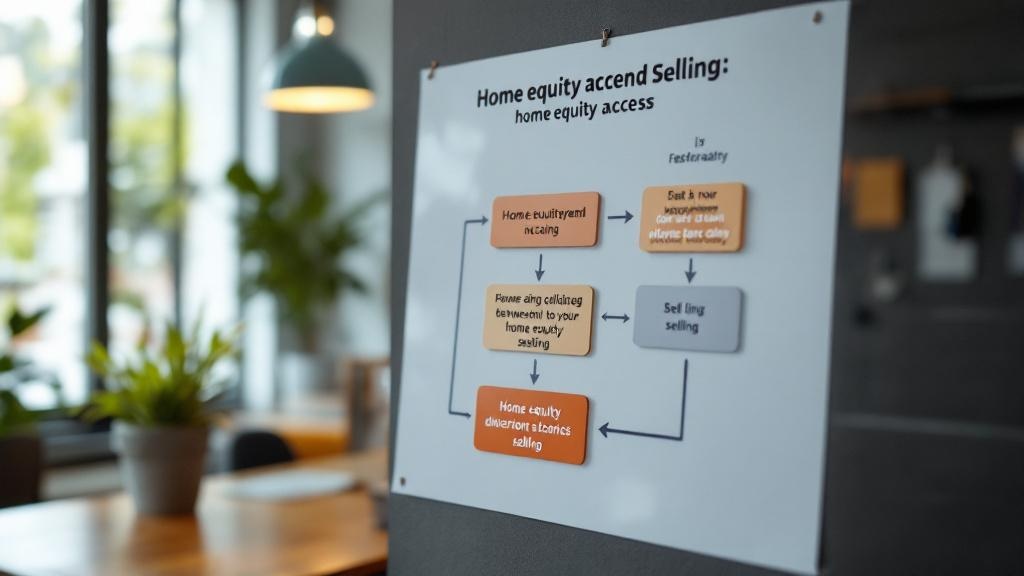 Decision flowchart for choosing between home equity options and selling based on financial scenarios