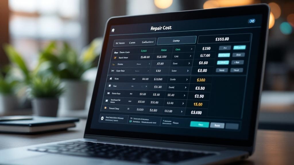 Digital house repair cost calculator tool interface