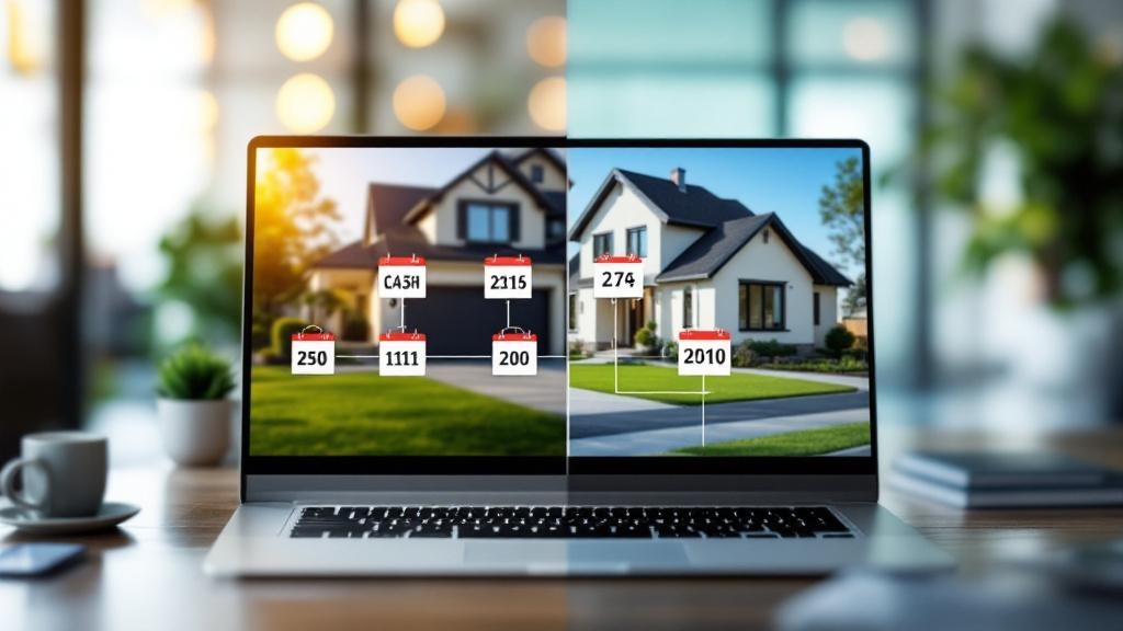 Traditional vs cash home sale timeline comparison infographic