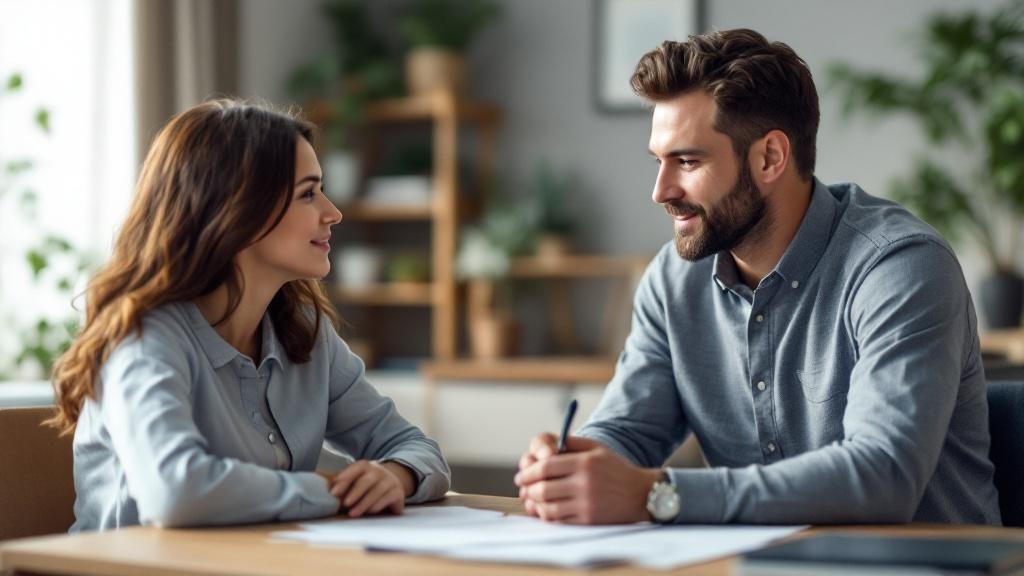 Homeowner meeting with lender loss mitigation department to discuss foreclosure alternatives