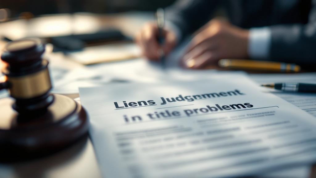 Legal documents and title issues examples showing lien notices and court papers