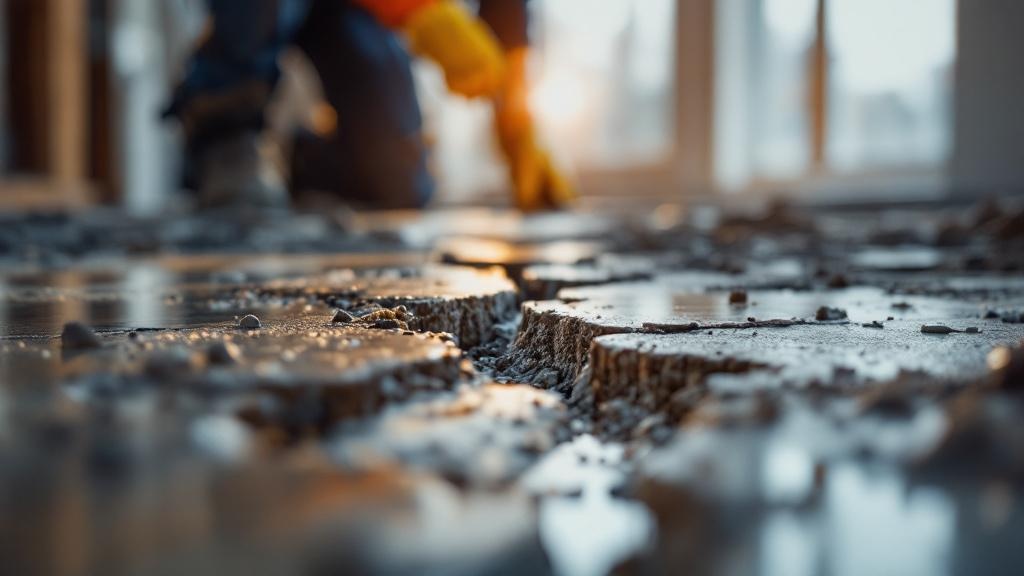 Foundation problems and structural damage examples showing cracked walls and uneven floors