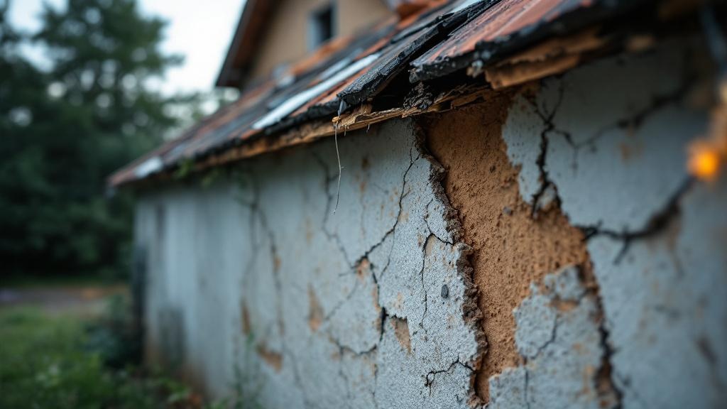 Distressed property with foundation issues and structural damage that deters traditional buyers