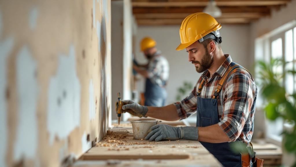 Experienced contractors renovating ugly house purchased by cash buyers
