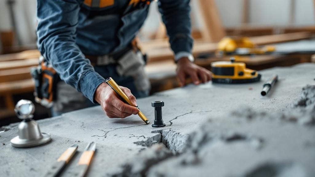 Structural engineer inspecting foundation cracks during home assessment