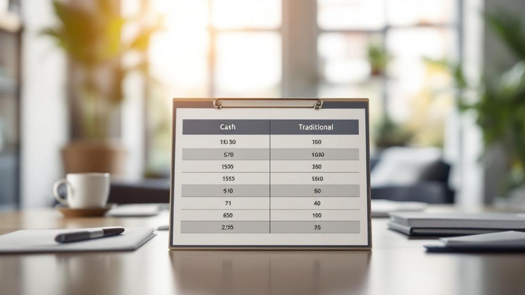 Comparison table highlighting differences between cash home buyers and traditional buyers
